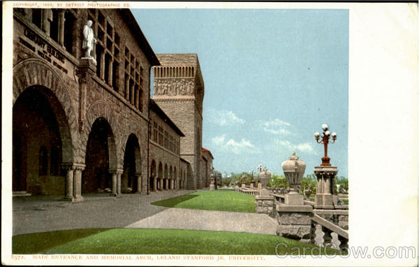 Main Entrance And Memorial Arch, Leland Stanford Jr. University Palo Alto