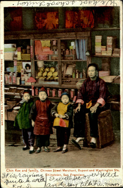 Chin Kee And Family, Dupont And Washington Sts San Francisco California