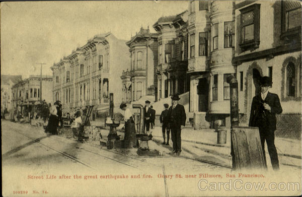 Street Life After The Great Earthquake And Fire, Geary St San Francisco California