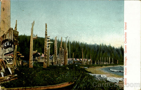 Indian Village Queen Charlotte Island BC Canada British Columbia