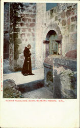 Father Hugolinos Santa Barbara Mission Postcard