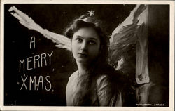 A Merry Xmas Angels Postcard Postcard