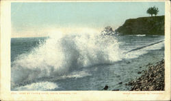 Surf At Castle Rock Santa Barbara, CA Postcard Postcard