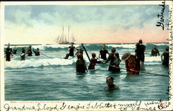 Winter Sea Bathing At California Scenic, CA Postcard Postcard