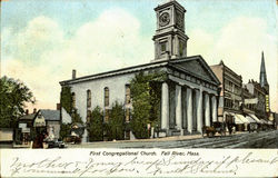 First Congregational Church Fall River, MA Postcard Postcard