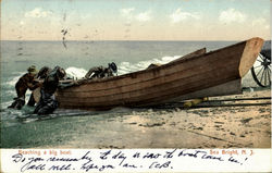 Beaching A Big Boat Postcard