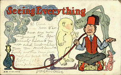 Seeing Everything Smoking a Hookah Postcard