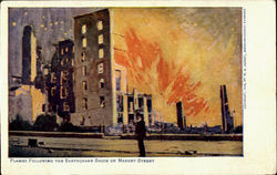 Flames Following The Earthquake Shock, Market Street San Francisco, CA Postcard Postcard