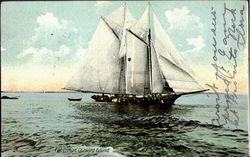 Fieherman Outward Bound Sailboats Postcard Postcard