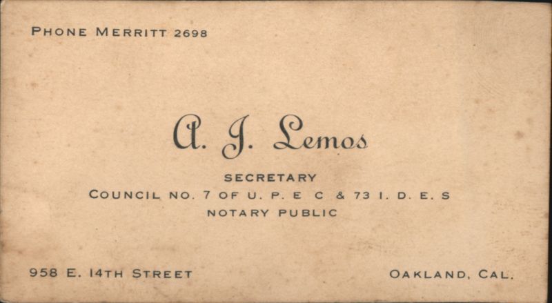 A. J. Lemos Secretary Notary Public
