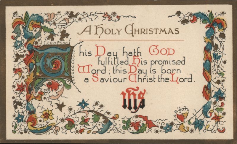 A Holy Christmas Religious Verse Illuminated Style