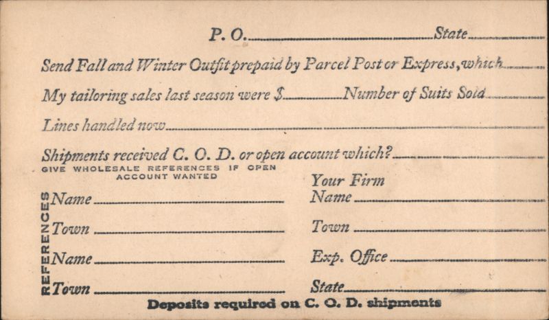 Tailoring Business Order Form Business & Office