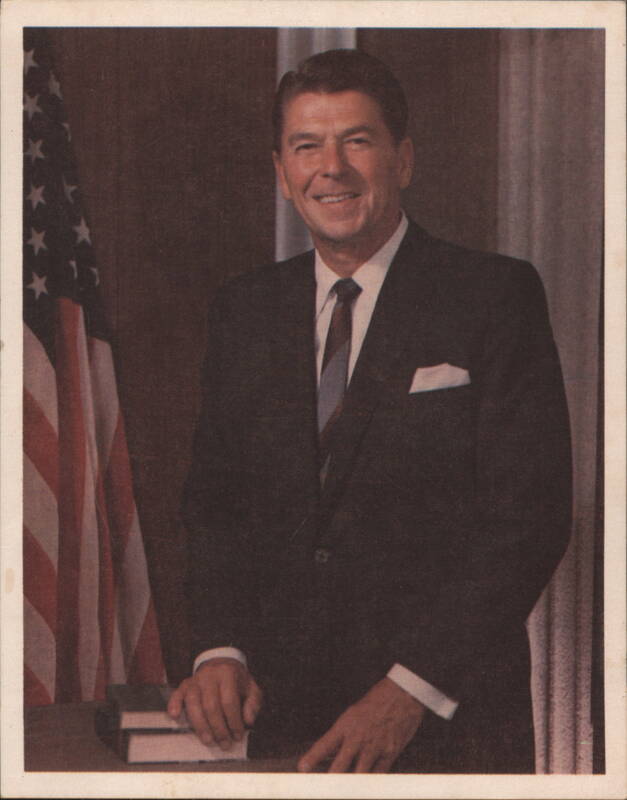 Ronald Reagan Portrait with Message to Supporters