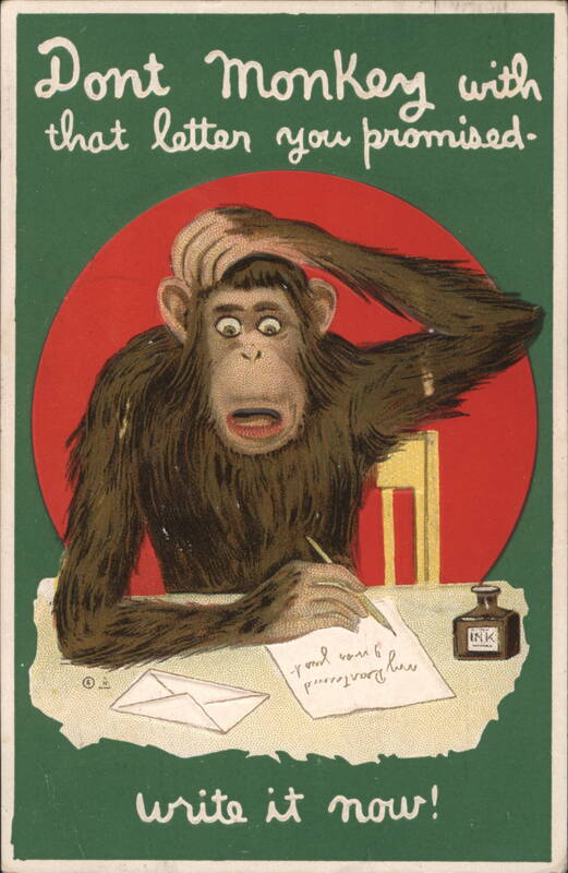 Monkey with Letter, Write it Now! Monkeys