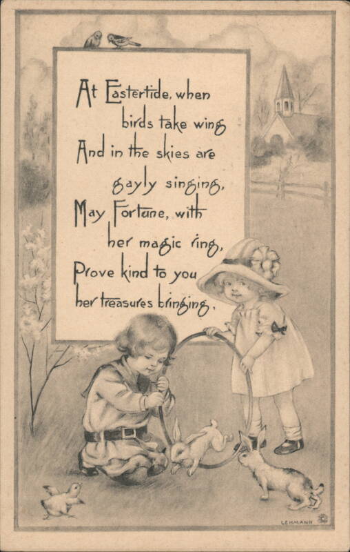 Eastertide Poem with Children, Bunnies, and Chicks