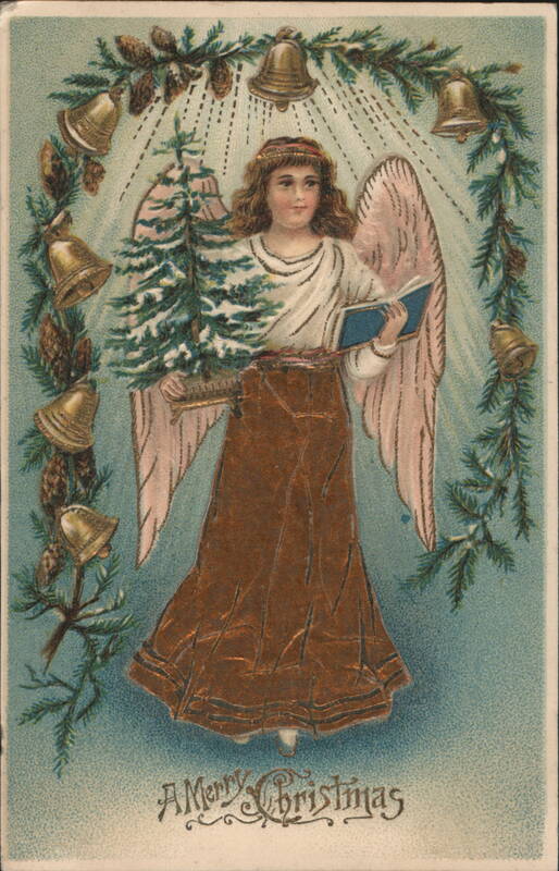 Angel with Christmas Tree and Bells Angels