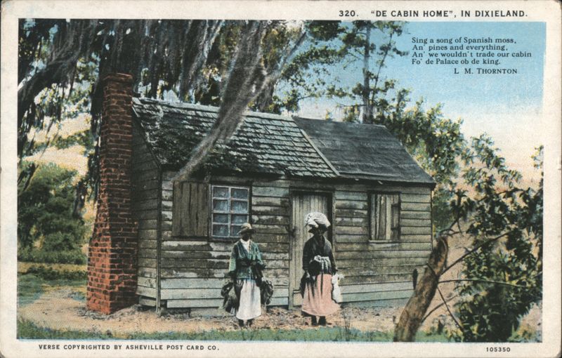 De Cabin Home in Dixieland with two women and Spanish moss