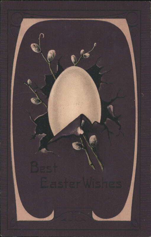 Best Easter Wishes with Egg and Pussy Willows Eggs