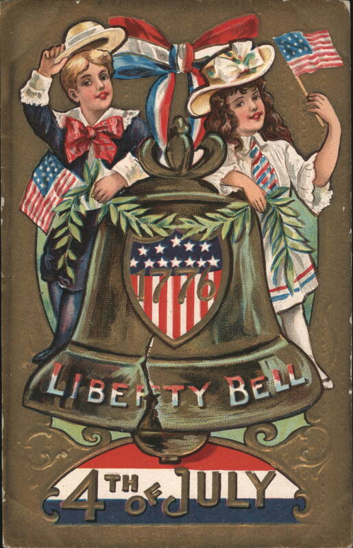 Patriotic Children with Liberty Bell, 4th of July