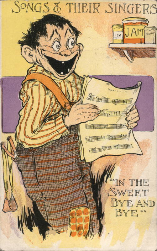 Songs & Their Singers Comic Man with Sheet Music
