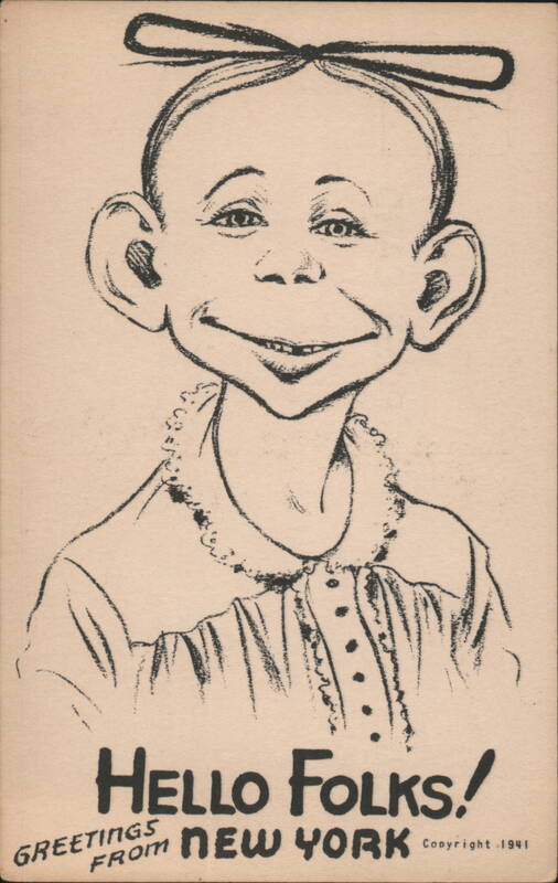 Alfred E. Neuman Smiling Caricature 'Hello Folks!' Greetings From New York