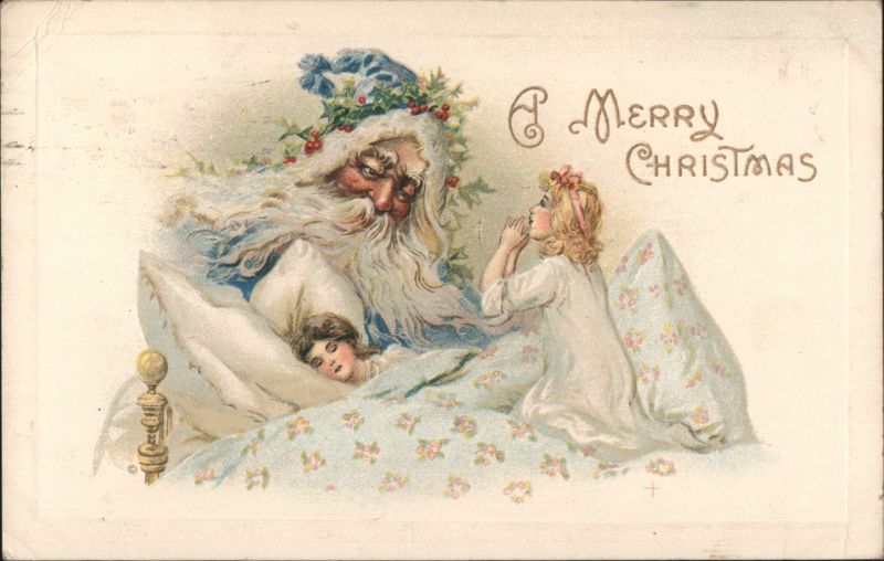 A Merry Christmas, Santa Claus in Bed with Children