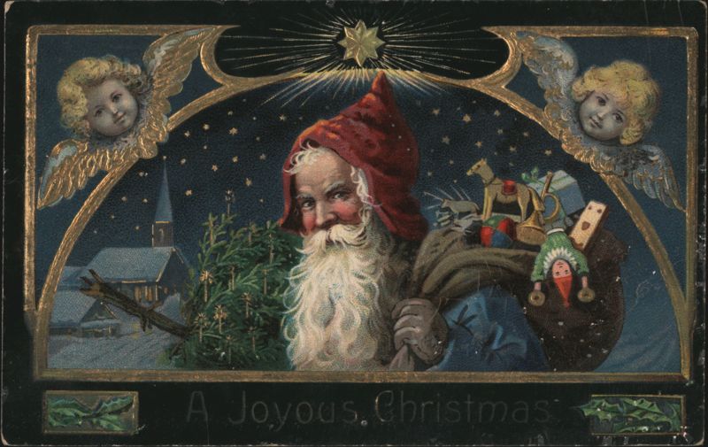 A Joyous Christmas Santa Claus with Angels
