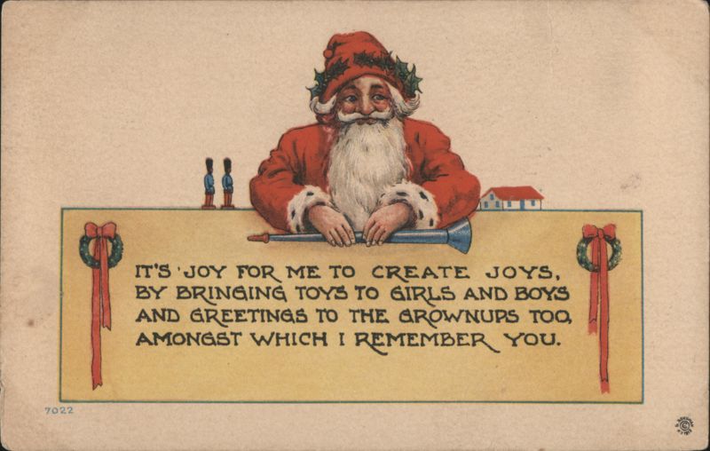 Santa Claus Bringing Toys and Greetings