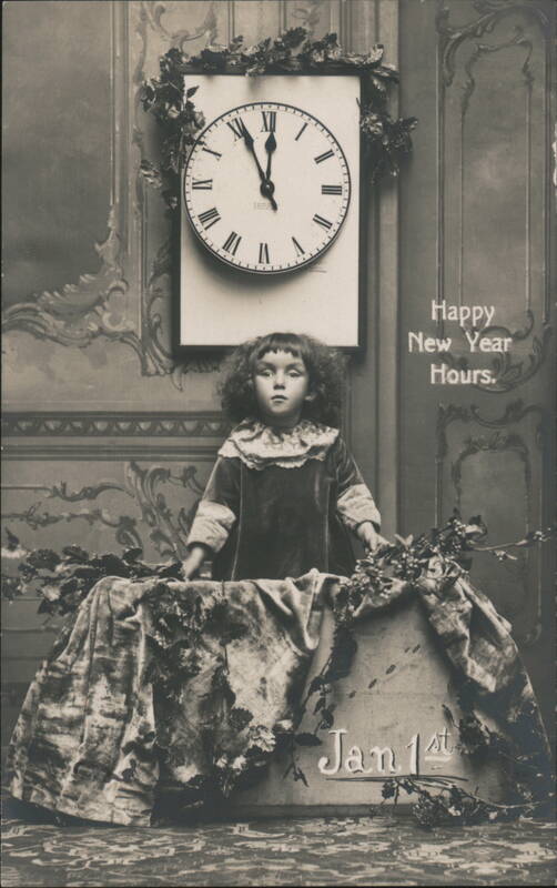New Year's Eve Child with Clock and Jan 1st