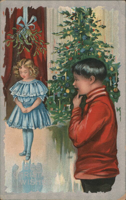 Christmas Wishes with Children and Decorated Tree