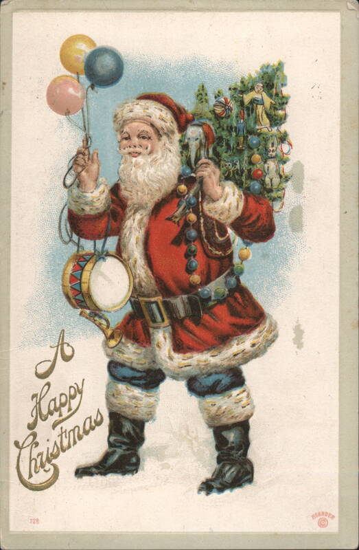 Santa Claus with Balloons, Drum, and Sack of Toys MEANDER