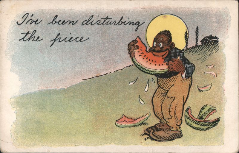 Man Eating Watermelon 'Disturbing the Piece' Black Americana