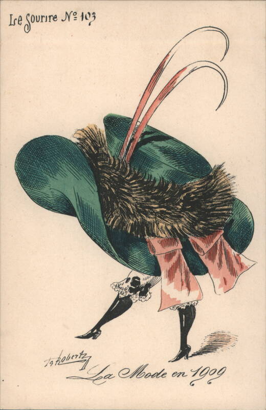 J. Roberts Caricature: La Mode en 1909 (Fashion in 1909)