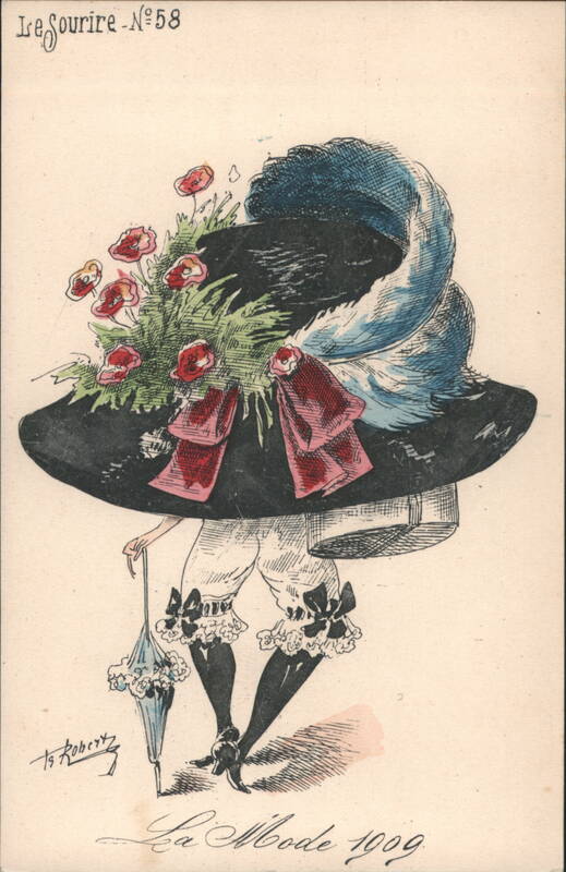 La Mode 1909 Exaggerated Hat Caricature Roberty Hats