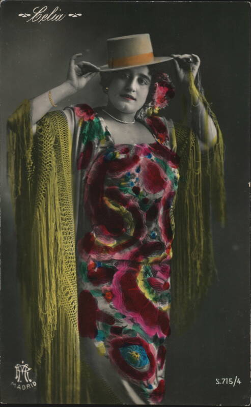 Celia in Hand-Colored Spanish Dress and Shawl