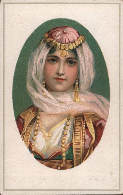 Woman in Traditional Attire with Decorative Headpiece