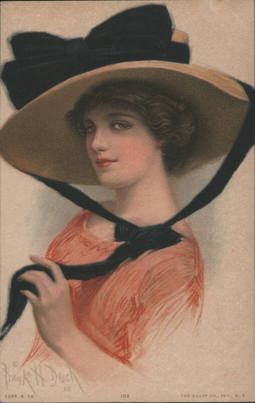 Ida in Wide-Brimmed Hat with Dark Bow FRANK H. DESCH