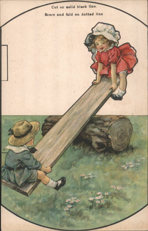 Children Playing on Seesaw, Rally Day Service Invitation
