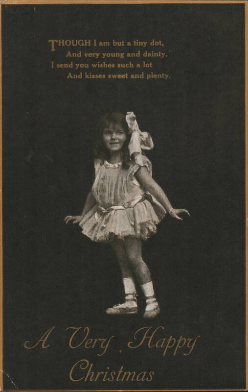 A Very Happy Christmas Young Girl with Poem Children