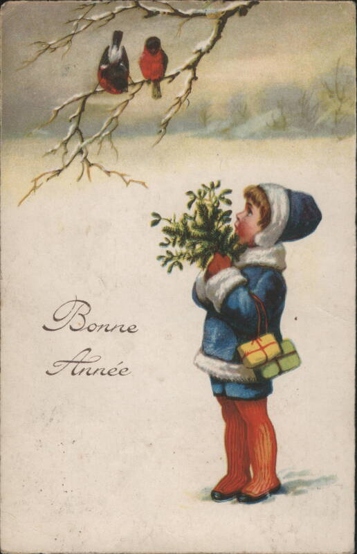 Child with Mistletoe and Birds, Bonne Année