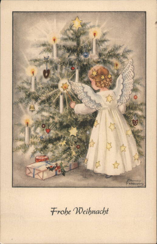 Hannes Petersen Angel Decorating Christmas Tree Angels
