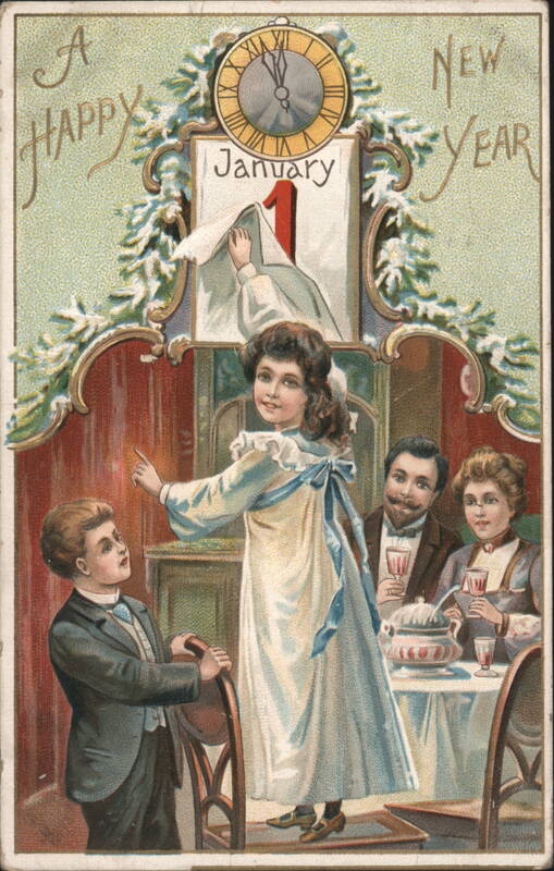 A Happy New Year Celebration with Family and Clock