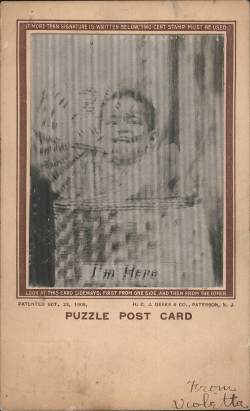 Lenticular Puzzle Card Baby in Basket 'I'm Here 3D (Lenticular)