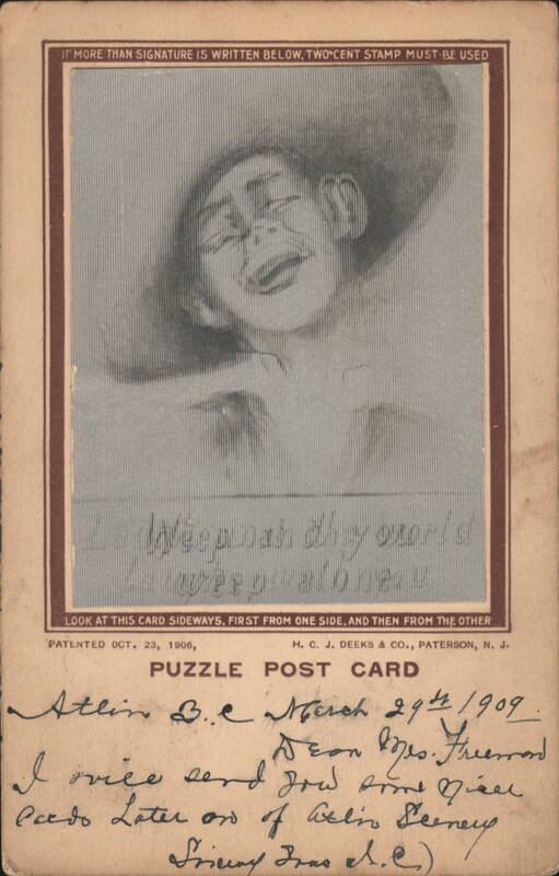 Puzzle Post Card Laughing Man Caricature 3D (Lenticular)