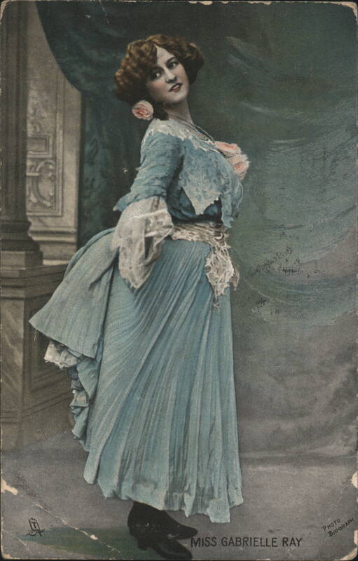 Miss Gabrielle Ray in Flowing Blue Dress Biograph Actresses