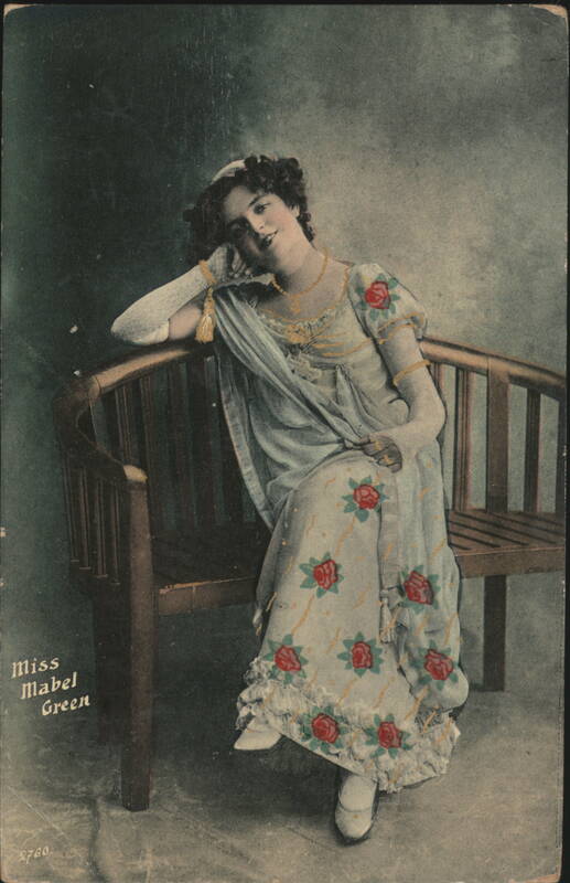 Miss Mabel Green in Floral Dress Actresses
