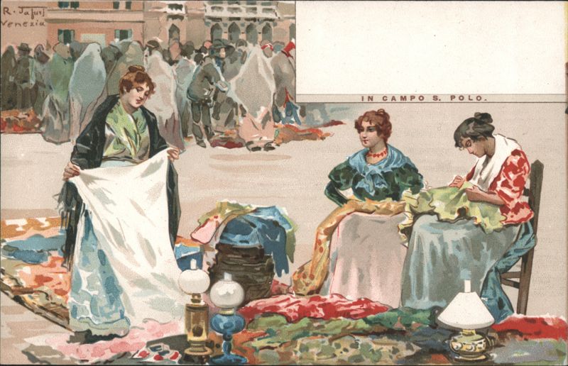 Women Selling Fabric in Campo San Polo