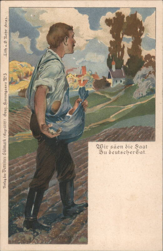 Sower in Field, 'Wir säen die Saat zu deutscher Tat'