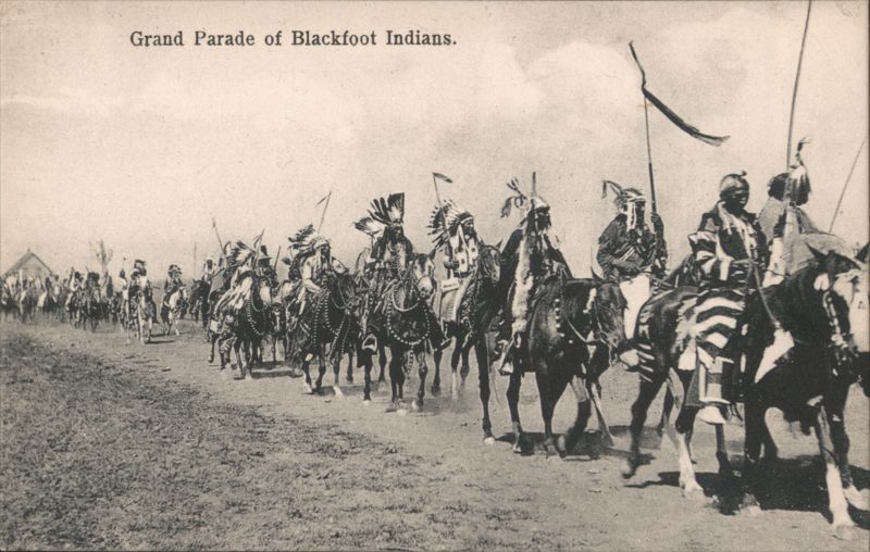Grand Parade of Blackfoot Indians