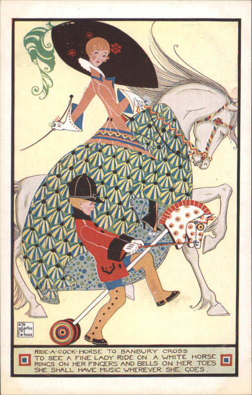 Ride-a-cock-horse to Banbury Cross Nursery Rhyme Illustration